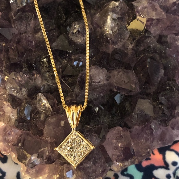 Gold-Fill Diamond Accent Necklace - Picture 4 of 5